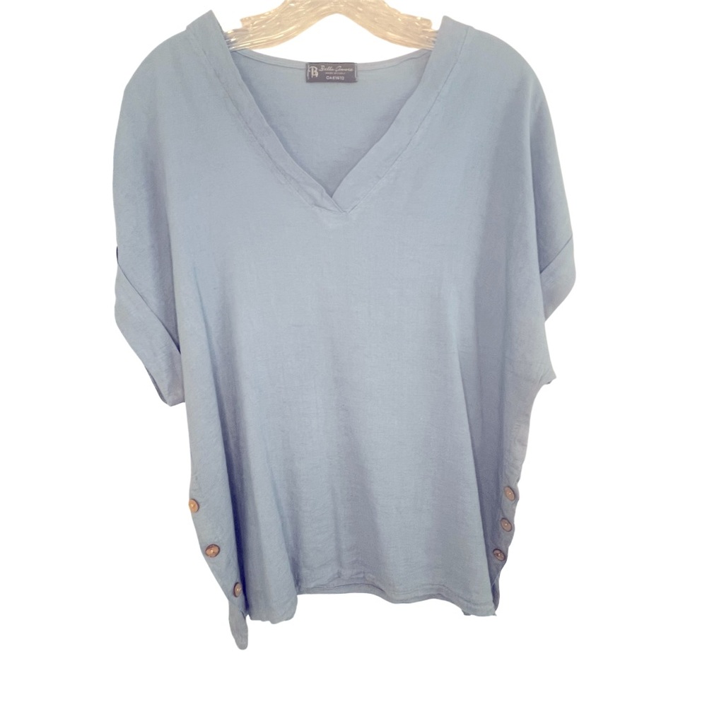 Bella Amore Blue Linen Top